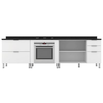 Cozinha Compacta Bartira Rubi com 2 Portas, 5 Gavetas e 1 Prateleira Branco