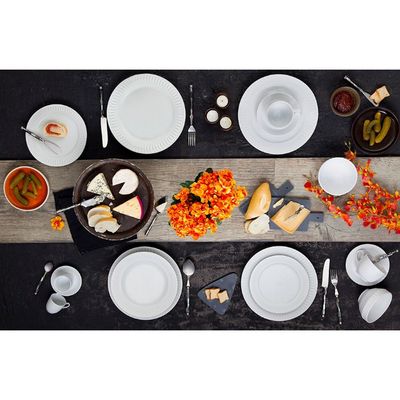 Conjunto de Pratos Fundos Germer Diamante em Porcelana 6 Peças Branco