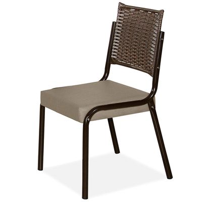Mesa de Jantar Kansas com 4 cadeiras Aço Nobre Marrom