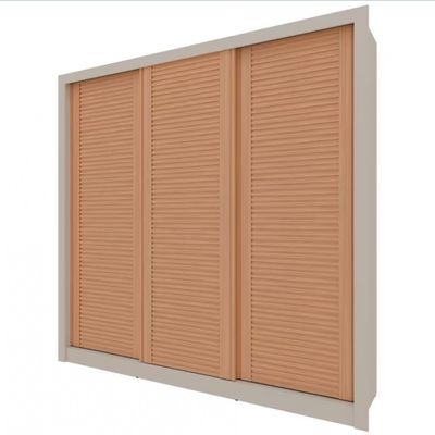Guarda-Roupa Casal Bartira Village com 3 Portas Ripadas, 4 Gavetas e 243.1cm Areia