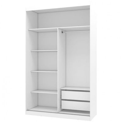 Guarda Roupa Solteiro Bartira Paris com Espelho 2 Portas de Correr Branco