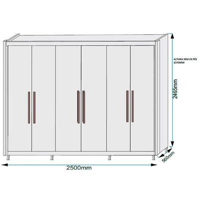 Guarda-Roupa Casal Europa Palermo com 6 Portas e 6 Gavetas Off White