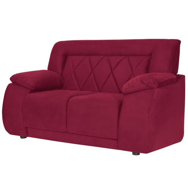Sofá 2 Lugares Luizzi Duque em Veludo Vermelho