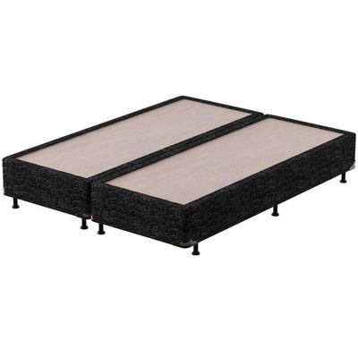 Cama Box Queen Size Probel Village D28 com Molas Pocket e Pillow Euro 68x158x198cm Branco com Preto