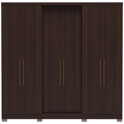 Guarda Roupa Napoli UP com 6 Portas, 4 Gavetas e 4 Prateleiras Bartira Café