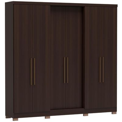Guarda Roupa Napoli UP com 6 Portas, 4 Gavetas e 4 Prateleiras Bartira Café