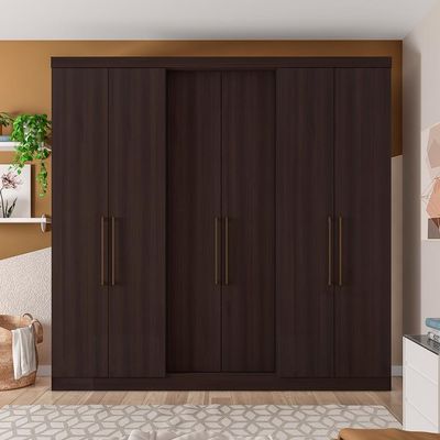 Guarda Roupa Napoli UP com 6 Portas, 4 Gavetas e 4 Prateleiras Bartira Café