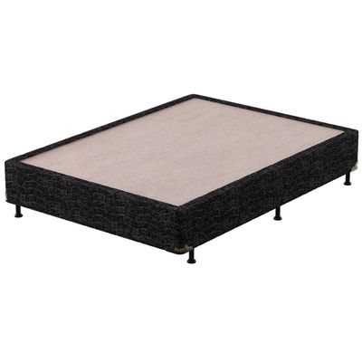 Cama Box de Casal Probel Village D28 com Molas Pocket e Pillow Euro 68x138x188cm Branco com Preto