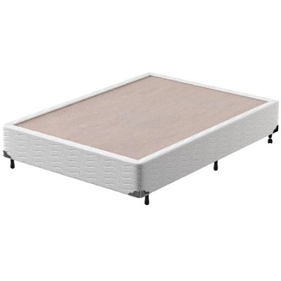 Cama Box Casal Amsterdã com Pillow Top e Molas Ensacadas 68x138x188cm Probel Branco e Preto