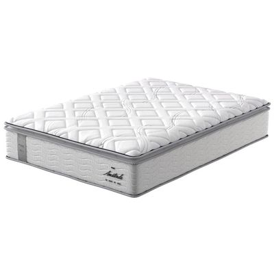 Cama Box Casal Amsterdã com Pillow Top e Molas Ensacadas 68x138x188cm Probel Branco e Preto