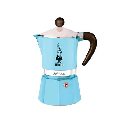Cafeteira Italiana Bialetti Rainbow em Alumínio 3 Xícaras Azul