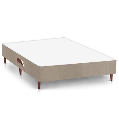 Cama Box Casal Castor Revolution com Mola Bonnel Branco com Bege