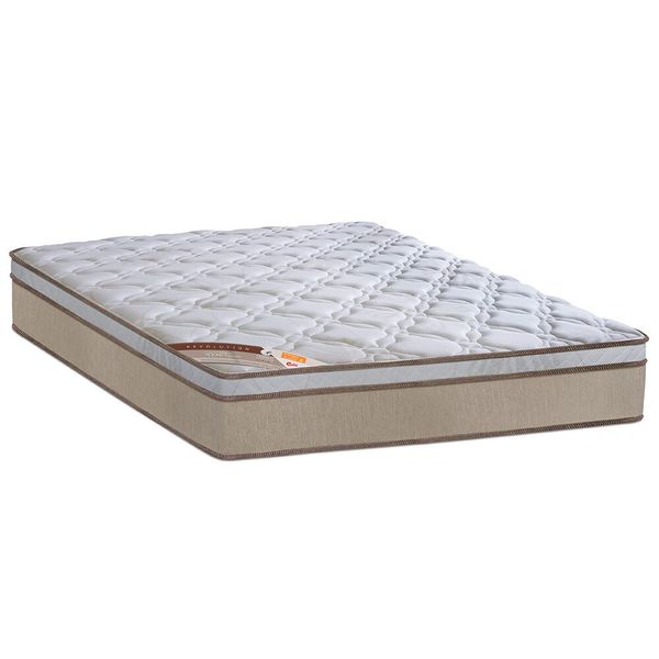 Colchão Super King Sleep Revolution com Molas Ensacadas e Euro Pillow 27x193x203 cm Castor Branco com Bege Colchão Super King Sleep Revolution com Molas Ensacadas e Euro Pillow 27x193x203 cm Castor Branco com Bege