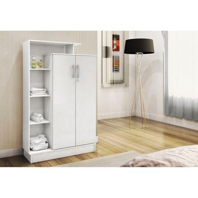 Armário Multiuso Elite com 2 Portas e 6 Prateleiras Demóbile Branco