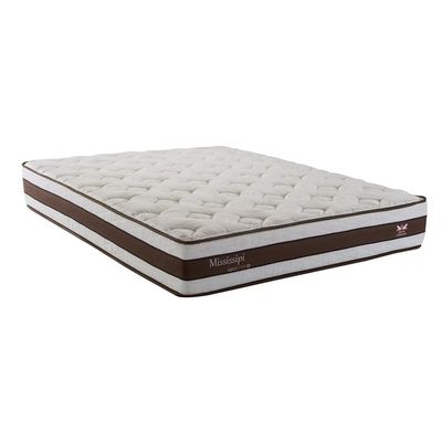 Colchão Casal Mississipi com Pillow Top e Molas Maxpring 25x138x188cm Herval Marrom com Branco