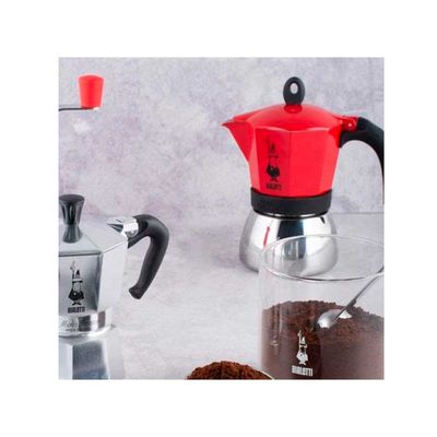 Cafeteira Italiana Bialetti Moka Induction em Alumínio 6 Xícaras Vermelho