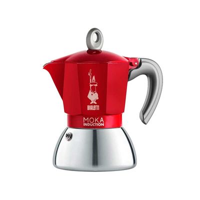 Cafeteira Italiana Bialetti Moka Induction em Alumínio 4 Xícaras Vermelho