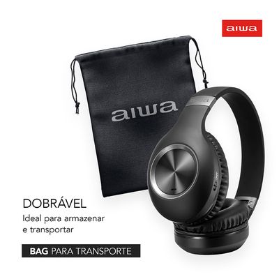 Fone de Ouvido Headphone AIWA HP-02-B BT ANC Alta Definição Bivolt