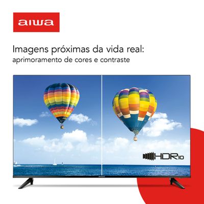 Smart TV AIWA 50” Android 4K Borda Ultrafina HDR10 Dolby Áudio AWS-TV-50-BL-02-A Bivolt