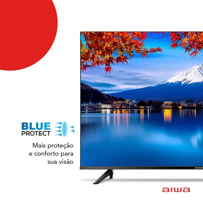 Smart TV AIWA 50” Android 4K Borda Ultrafina HDR10 Dolby Áudio AWS-TV-50-BL-02-A Bivolt