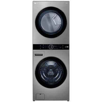 Lavadora e Secadora Elétrica Smart LG WashTower WK17VS6A 17 Kg Aço Escovado com Inteligência Artificial AIDD Inox / 220V