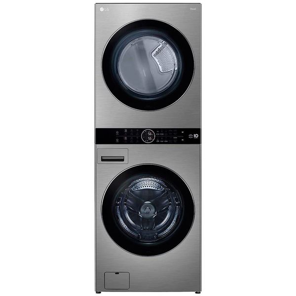 Lavadora e Secadora Elétrica Smart LG WashTower WK17VS6A 17 Kg Aço Escovado com Inteligência Artificial AIDD Inox / 220V
