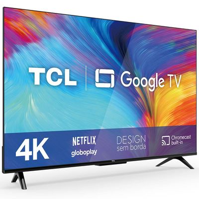 Smart TV LED 43 Pol 4K 43P635 HDR Wifi Dual Band Bluetooth Controle Remoto com Comando por controle de Voz TCL Preto / Bivolt
