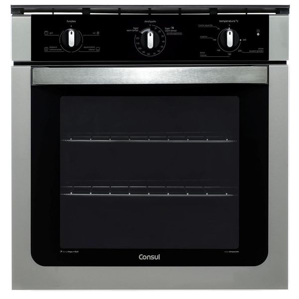 Forno de Embutir Elétrico Consul COB84AR com Grill, Timer, Autodesligamento e Alta Capacidade, 84L Prata / 220V Forno de Embutir Elétrico Consul COB84AR com Grill, Timer, Autodesligamento e Alta Capacidade, 84L Prata / 220V