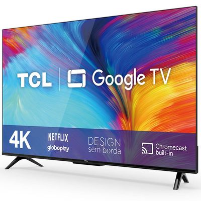 Smart TV LED 43 Pol 4K 43P635 HDR Wifi Dual Band Bluetooth Controle Remoto com Comando por controle de Voz TCL Preto / Bivolt