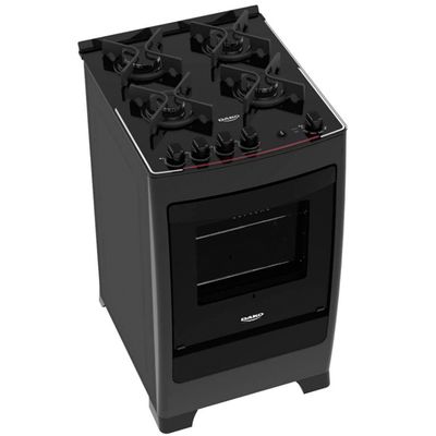 Fogão 4 Bocas Supreme Glass Acendimento Automático Dako Preto / Bivolt