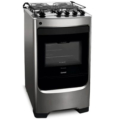 Fogão 4 Bocas CFO4NAR Acendimento Automático e Design Frente Única Consul Inox / Bivolt