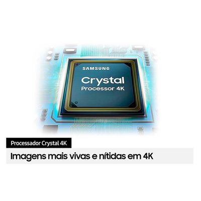 Smart TV 43 UHD 4K Samsung 43CU7700, Processador Crystal 4K Samsung Gaming Hub, Visual Livre de Cabos Tela sem limites Preto