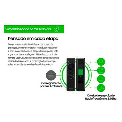 Smart TV 43 UHD 4K Samsung 43CU7700, Processador Crystal 4K Samsung Gaming Hub, Visual Livre de Cabos Tela sem limites Preto