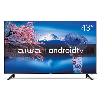 Smart TV AIWA 43” Android Full HD Borda Ultrafina HDR10 Dolby Áudio AWS-TV-43-BL-02-A Bivolt