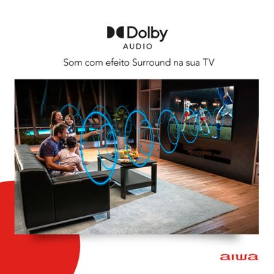 Smart TV AIWA 43” Android Full HD Borda Ultrafina HDR10 Dolby Áudio AWS-TV-43-BL-02-A Bivolt