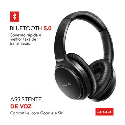 Fone de Ouvido Headphone AIWA HP-01-B BT ANC Alta Definição Bivolt