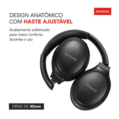 Fone de Ouvido Headphone AIWA HP-01-B BT ANC Alta Definição Bivolt