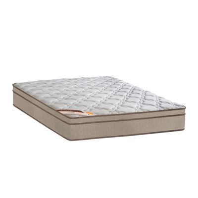 Cama Box King Size Castor Revolution com Mola Bonnel 66x193x203cm Bege
