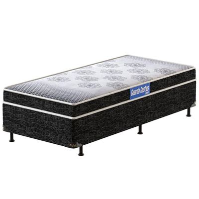 Cama Box de Solteiro Guarda Costas Espuma D20 50x88x188cm Probel Branco com Preto