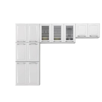 Cozinha Diamante com 11 Portas Itatiaia Branco com Preto