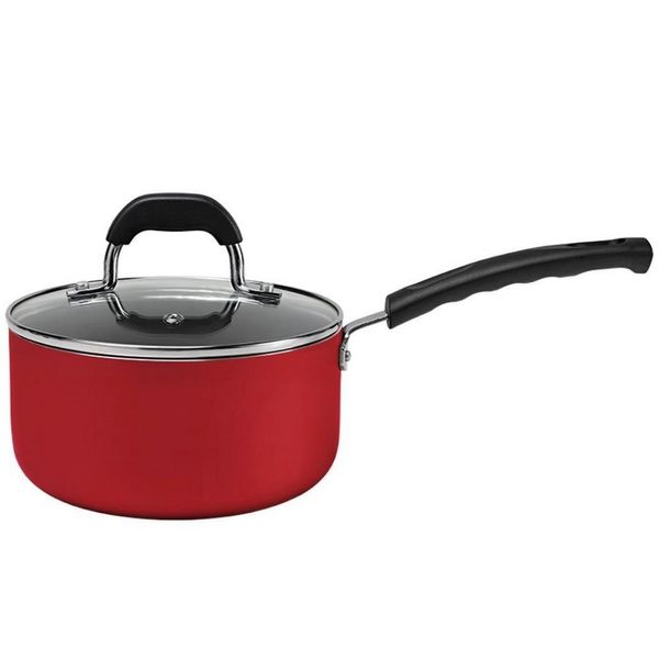 Panela Brinox Saffron Antiaderente Pro-Flon e Tampa de Vidro com Saída de Vapor 18CM Vermelho