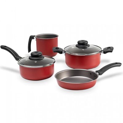 Conjunto de Panelas 4 Peças Brinox Ruby com Revestimento Interno Antiaderente Pro-Flon Vermelho