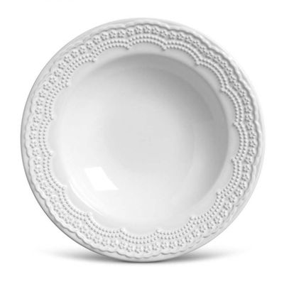Conjunto de Prato Fundo Porto Brasil Madeleine em Faiança Feldspática 6 Peças Branco