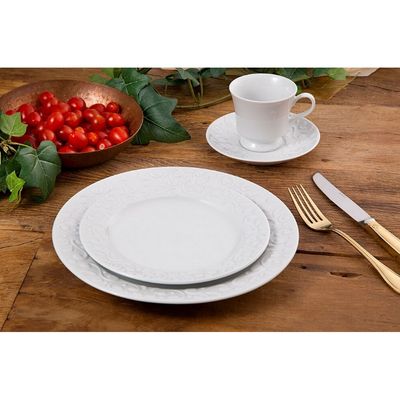 Conjunto de Pratos Fundos Germer Tassel em Porcelana 6 Peças Branco