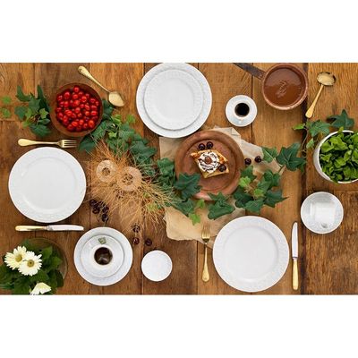 Conjunto de Pratos Fundos Germer Tassel em Porcelana 6 Peças Branco