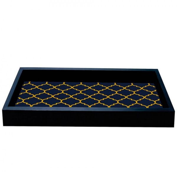 Bandeja para Lavabo Kapos Geométrica Preta 3x29x13cm Preto