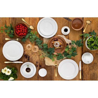 Aparelho de Jantar, Chá e Sobremesa 42 Peças Germer Tassel em Porcelana Branco