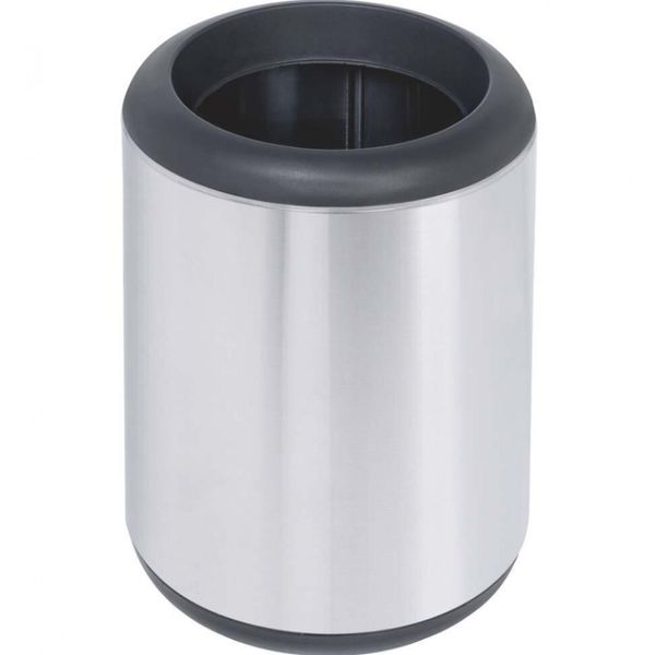 Lixeira Tramontina Cápsula sem Tampa em Aço Inox 10 L Preto com Inox