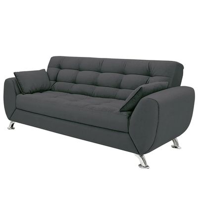 Sofá 3 e 2 Lugares Linoforte Larissa em Tecido Suede Cinza