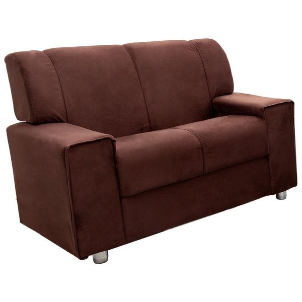 Sofá 2 Lugares Hellen Flórida em Revestimento Suede Marrom Sofá 2 Lugares Hellen Flórida em Revestimento Suede Marrom